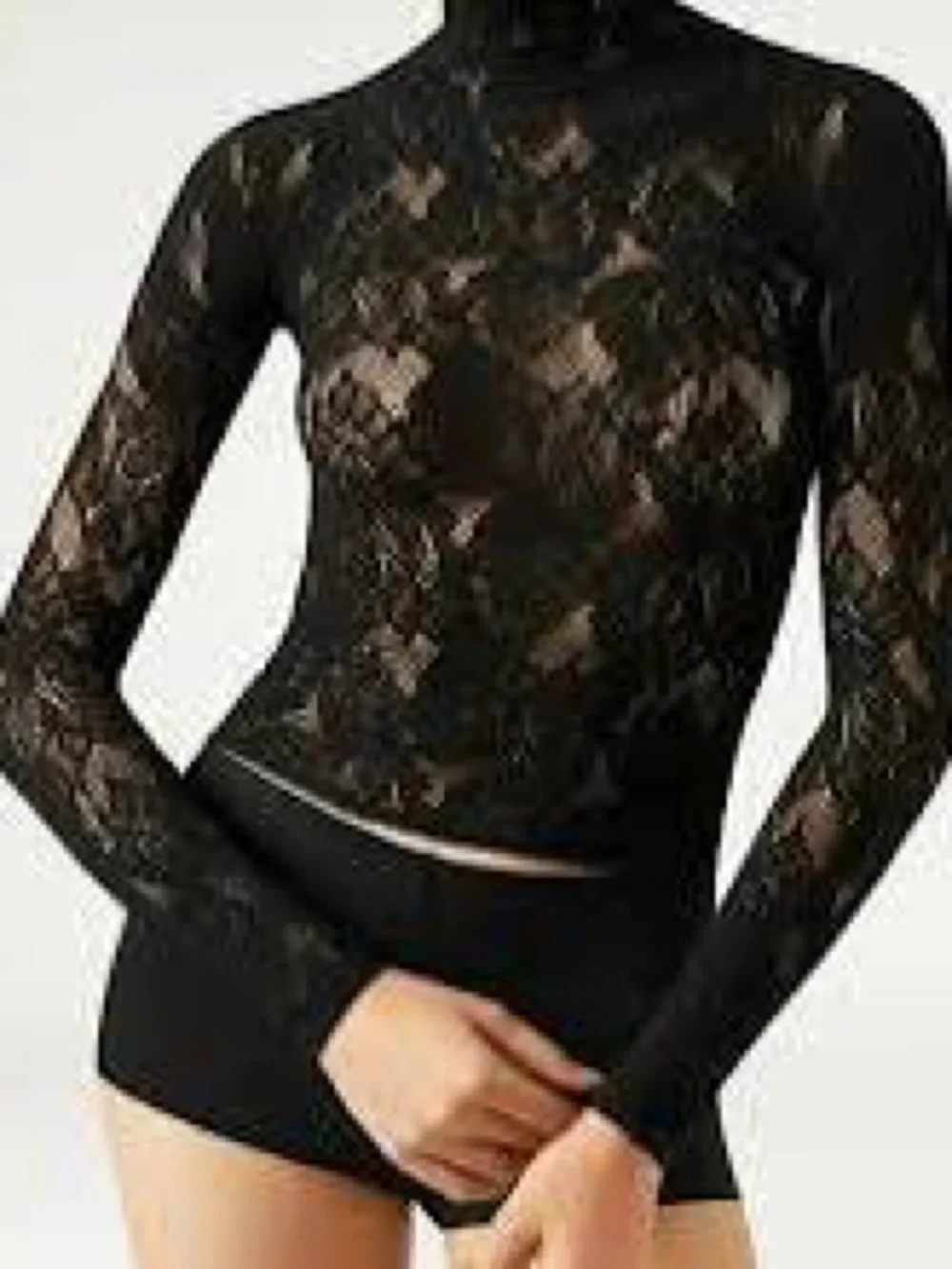 Calzedonia Lace Mock Neck Top - Picture 2 of 6